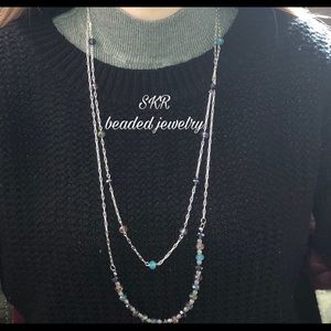 Necklace with multicolored crystal beads